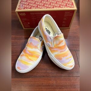 Womens 9 Vans Classic Slip On Festival Dream Sneaker Shoe Low Top New HALF BOX